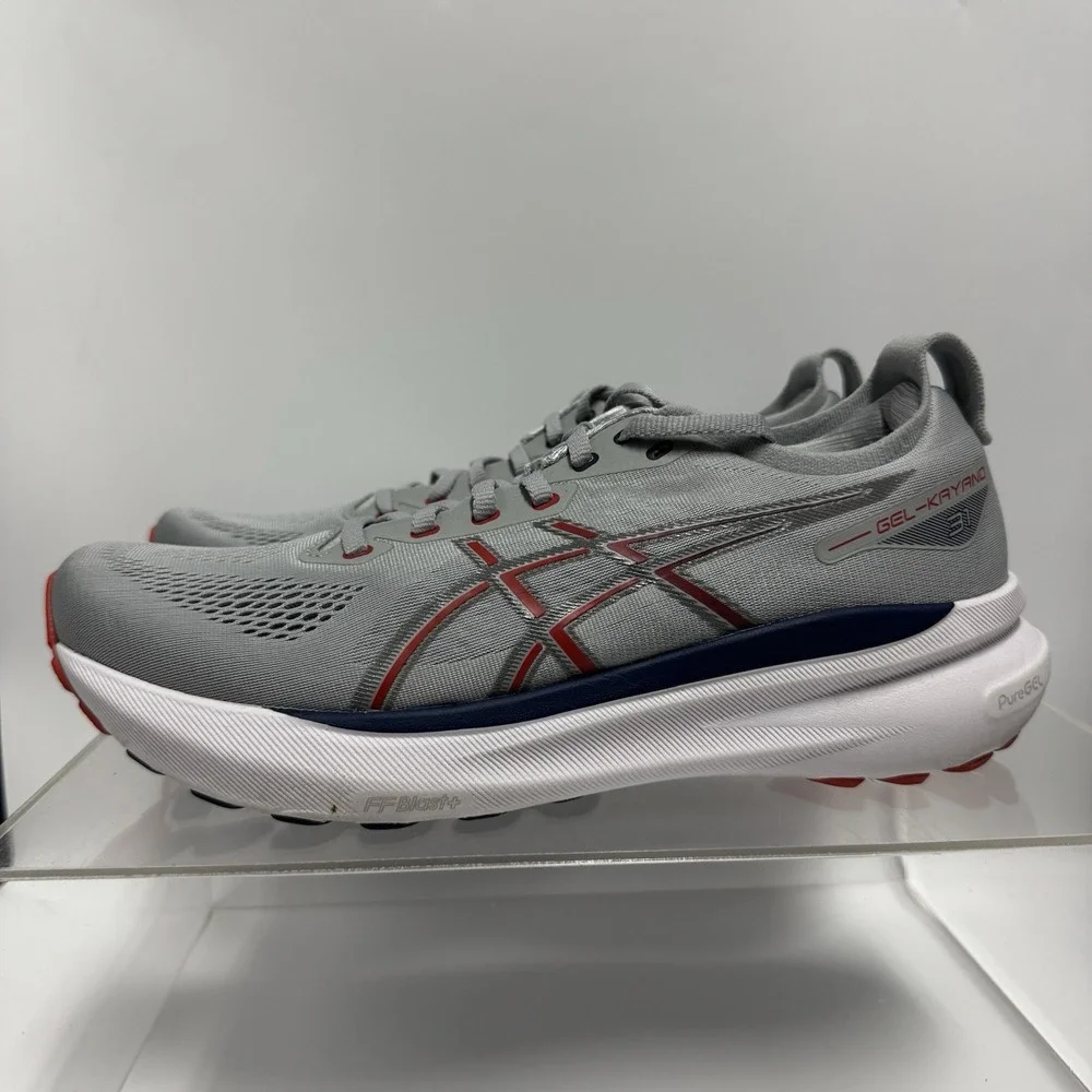 Asics Gel-Kayano 31 Grey Red 1011B867 Running Shoes Sneakers Men's Size 10.5